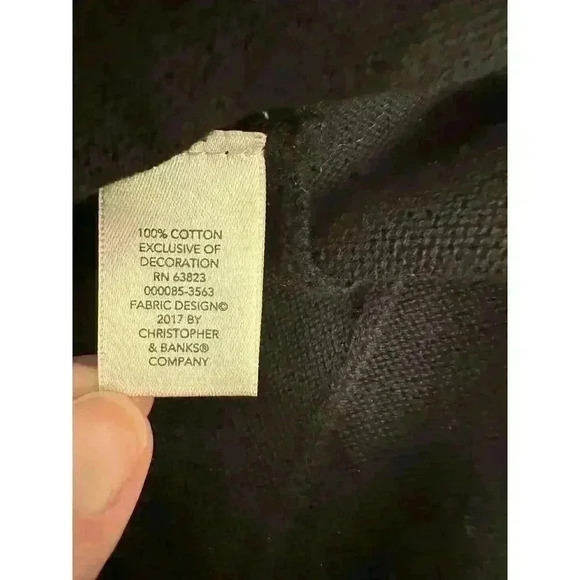 CJ Banks Womens Cardigan Sz 1x Black Floral Embroidered Assymetrical‎ Lagenlook - Picture 7 of 9